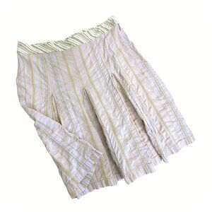 J. Jill Lilac Striped A-Line Pleated Skirt Mid-Length Boho Women's PLUS Sz 16